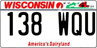 WI license plate 138WQU
