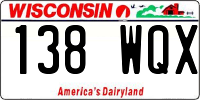 WI license plate 138WQX