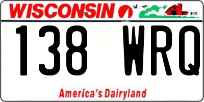 WI license plate 138WRQ