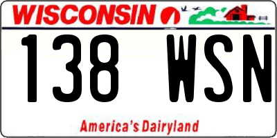 WI license plate 138WSN