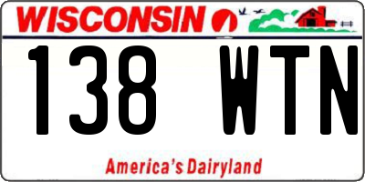 WI license plate 138WTN