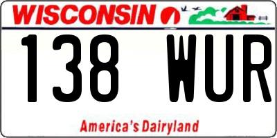 WI license plate 138WUR