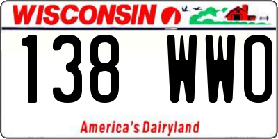 WI license plate 138WWO