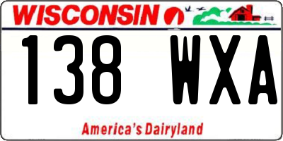 WI license plate 138WXA