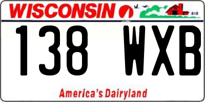 WI license plate 138WXB