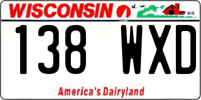 WI license plate 138WXD