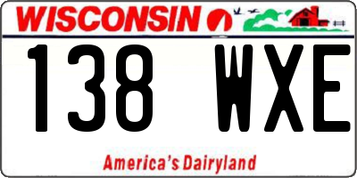 WI license plate 138WXE
