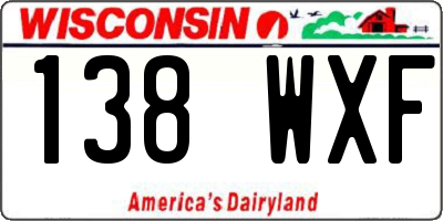 WI license plate 138WXF