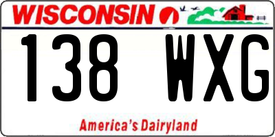 WI license plate 138WXG