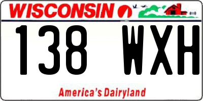 WI license plate 138WXH