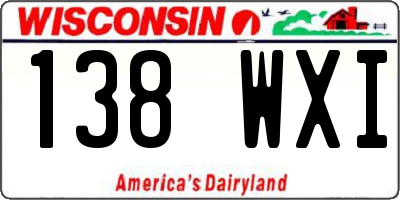 WI license plate 138WXI