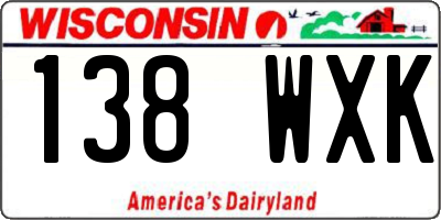 WI license plate 138WXK