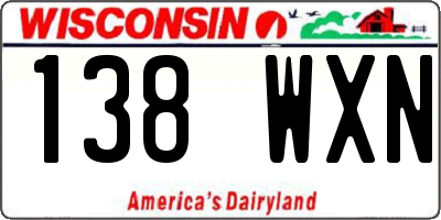 WI license plate 138WXN