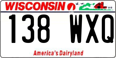WI license plate 138WXQ