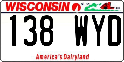 WI license plate 138WYD