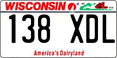 WI license plate 138XDL