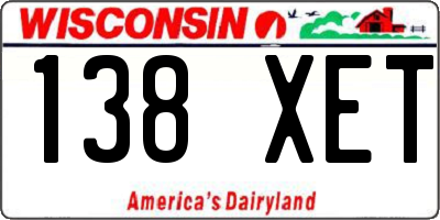 WI license plate 138XET