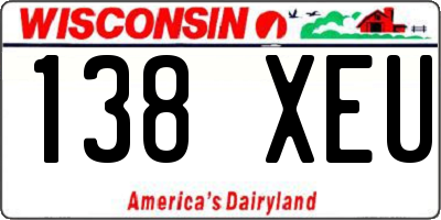 WI license plate 138XEU
