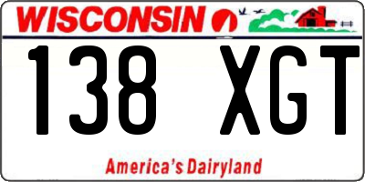 WI license plate 138XGT