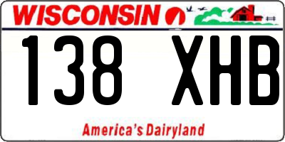 WI license plate 138XHB