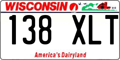 WI license plate 138XLT