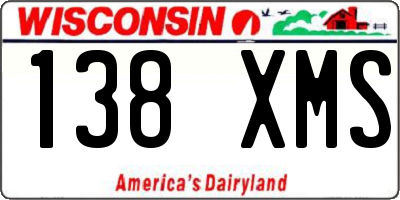 WI license plate 138XMS