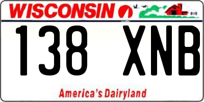 WI license plate 138XNB