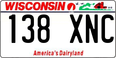WI license plate 138XNC