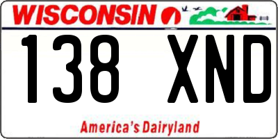 WI license plate 138XND