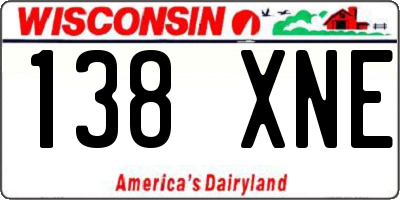 WI license plate 138XNE
