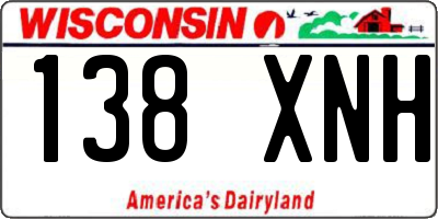 WI license plate 138XNH
