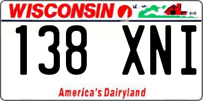 WI license plate 138XNI