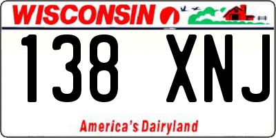 WI license plate 138XNJ