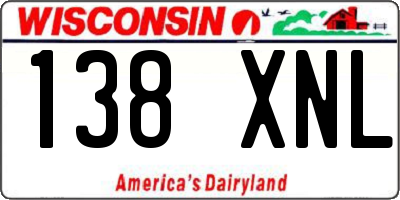 WI license plate 138XNL