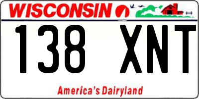 WI license plate 138XNT