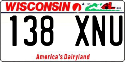 WI license plate 138XNU