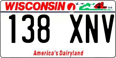 WI license plate 138XNV