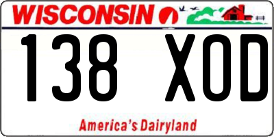 WI license plate 138XOD