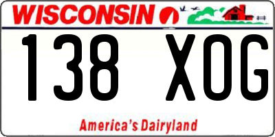 WI license plate 138XOG