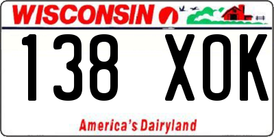 WI license plate 138XOK