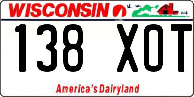 WI license plate 138XOT
