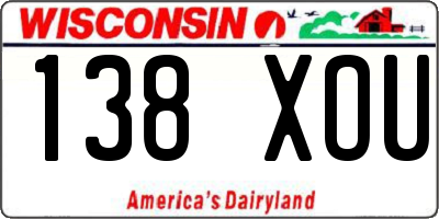 WI license plate 138XOU