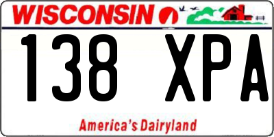 WI license plate 138XPA