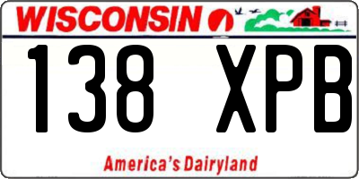WI license plate 138XPB