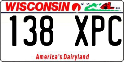 WI license plate 138XPC