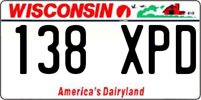 WI license plate 138XPD