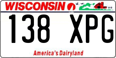 WI license plate 138XPG
