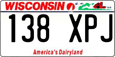 WI license plate 138XPJ