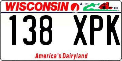 WI license plate 138XPK