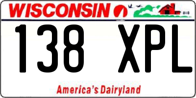 WI license plate 138XPL